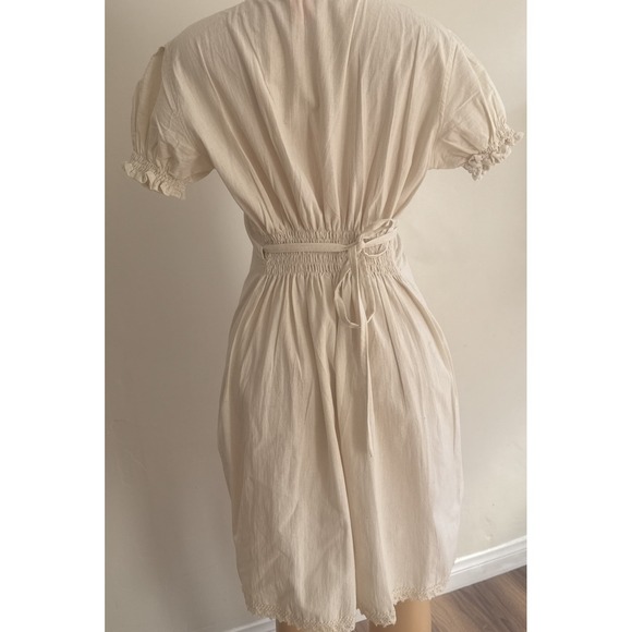 Mexican Embroidered Mini Dress Floral Oaxacan Boho One Size100% Cotton - Picture 2 of 12